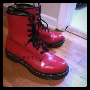 Dr. Martens Satchel Red smooth leather 1460W boots